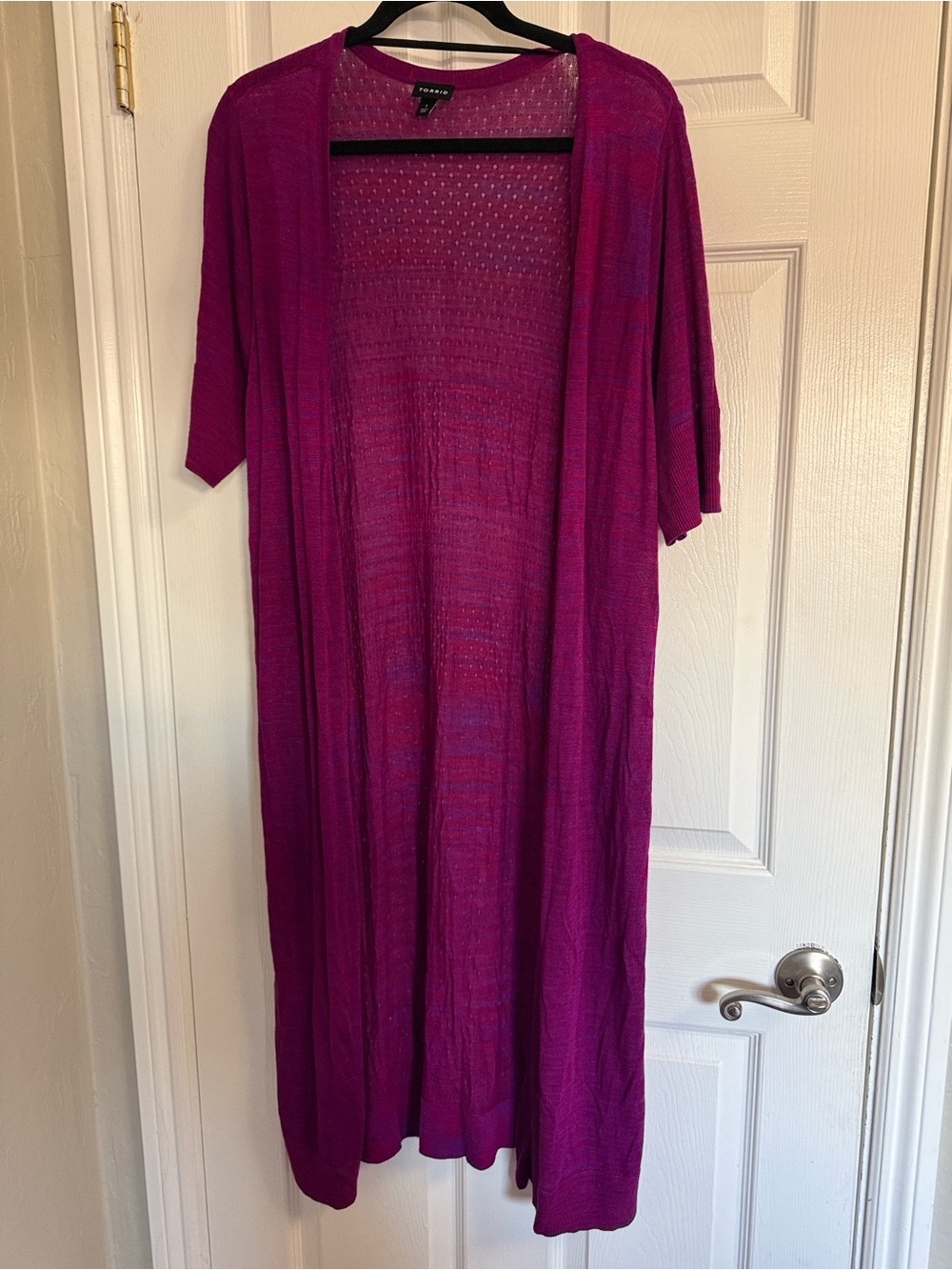 Torrid Size 1 Women's Open-Front Duster Cardigan in Magenta